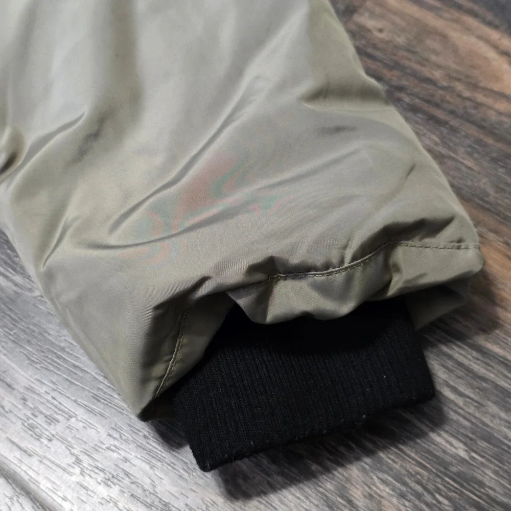 Orolay Thickened Down Jacket Olive Green Orange Lining Sherpa Hood Mens Large